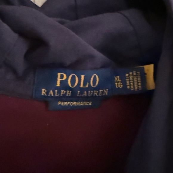 POLO RALPH LAUREN Water-repellent Hybrid Hoodie Newport Navy/wine men’s size XL - Picture 5 of 11